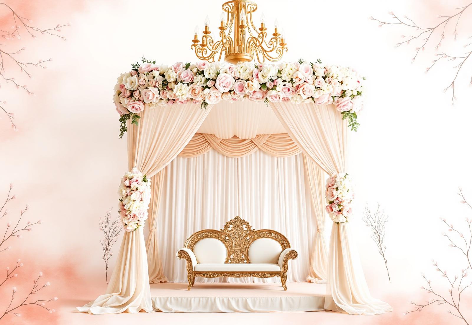 Floral wedding mandap